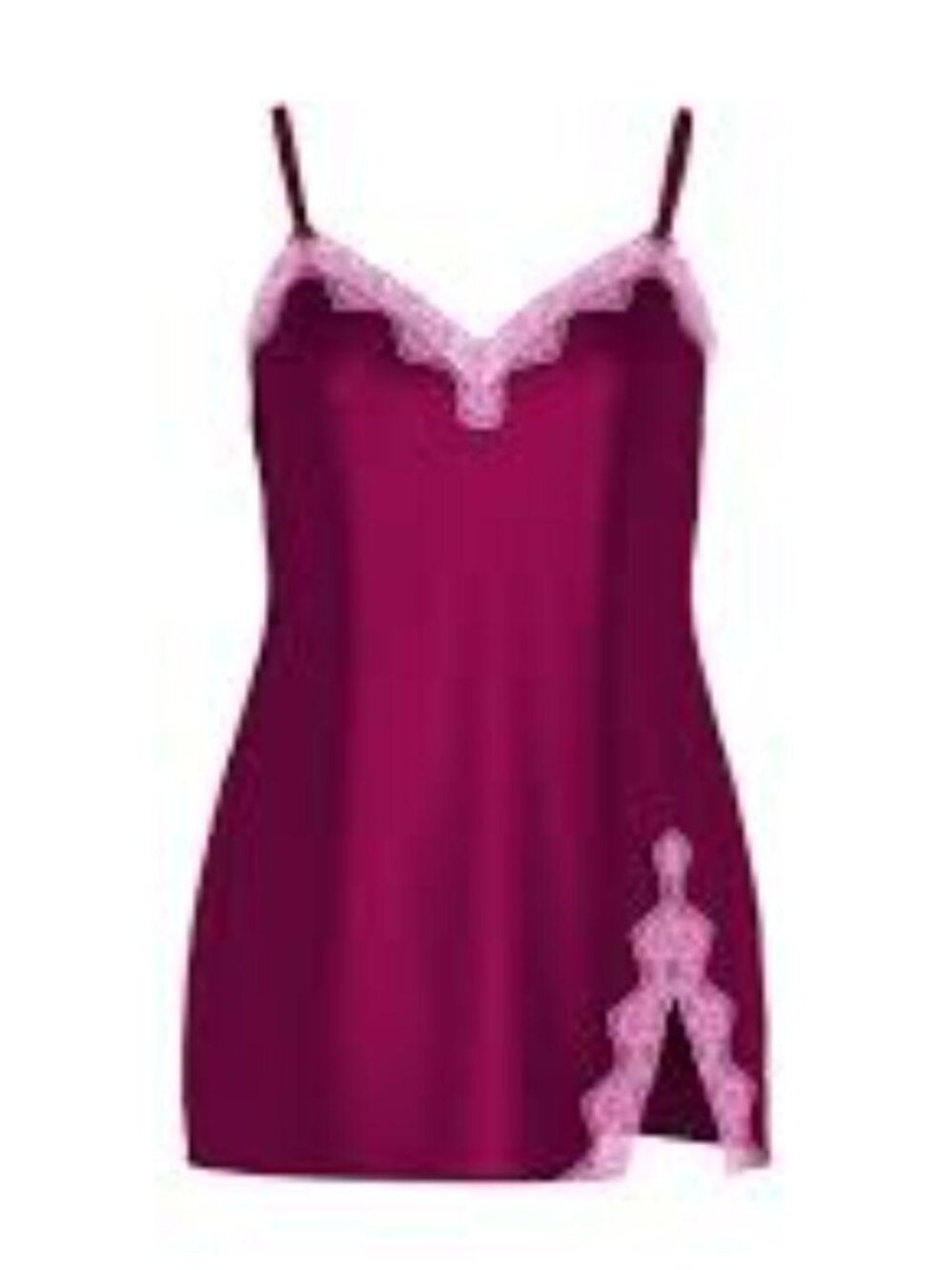 Women’s Slip Tease Satin Lace-Trim Mini Slip Dress Size M